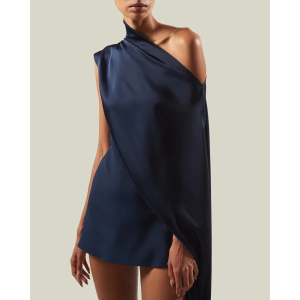 Taller Marmo Mini Berenson Dress in Midnight Blue | Mini Dresses | Luxury Shoes 
