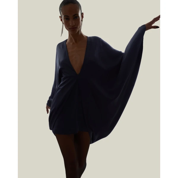 Taller Marmo Mini Butterfly Dress in Midnight Blue | Mini Dresses | Luxury Shoes 