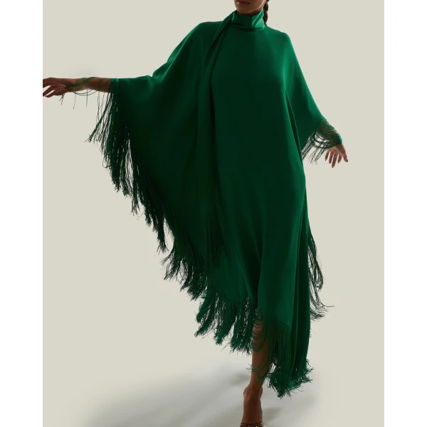 Taller Marmo Mrs Ross Kaftan in Emerald Green | kaftan | Luxury Shoes 