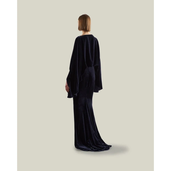 Taller Marmo Musidora Gown in Midnight Blue | Evening Gowns | Luxury Shoes 
