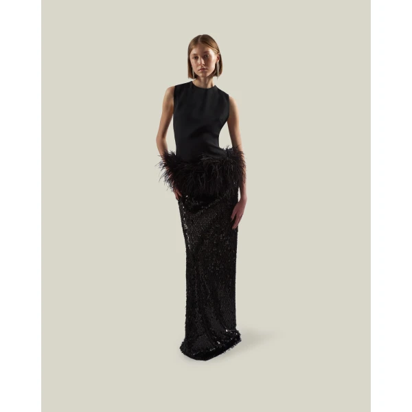Taller Marmo Notte Gown in Black | Evening Gowns | Luxury Shoes 