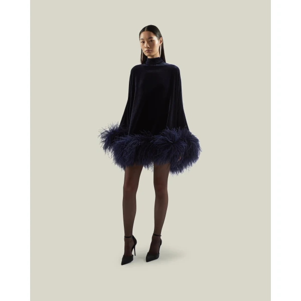 Taller Marmo Velvet Vegas Kaftan in Midnight Blue | kaftan | Luxury Shoes 