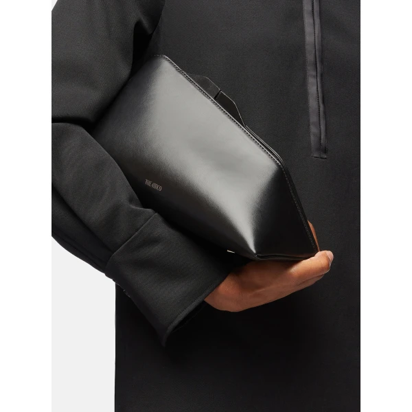 The Attico 8.30PM Oversized Clutch in Black Calf Leather | Clutch Bags | Luxury Shoes 