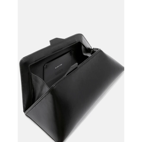 The Attico 8.30PM Oversized Clutch in Black Calf Leather | Clutch Bags | Luxury Shoes 