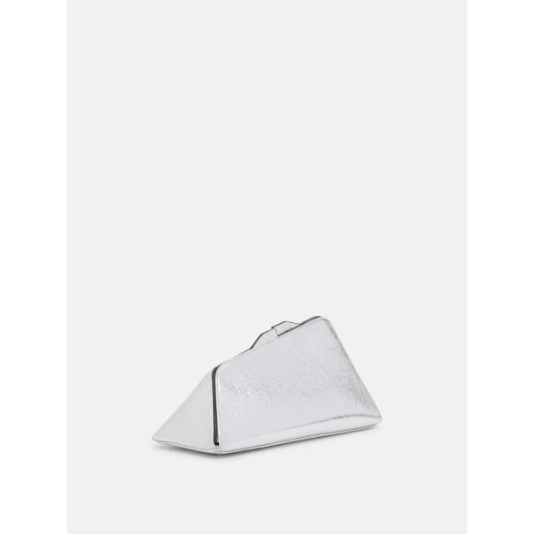The Attico 8.30PM Oversized Clutch in Silver | Clutch Bags | Luxury Shoes 