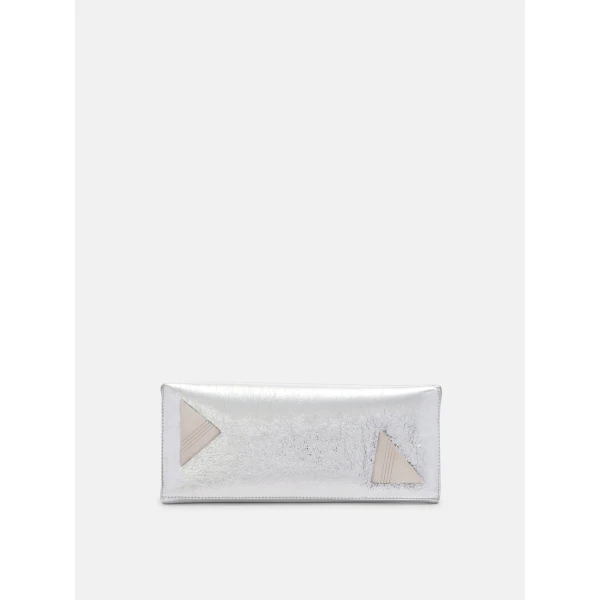 The Attico 8.30PM Oversized Clutch in Silver | Clutch Bags | Luxury Shoes 