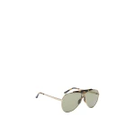 The Attico Aviator Sunglasses in Gold and Green | Sunglasses | Luxury Shoes 
