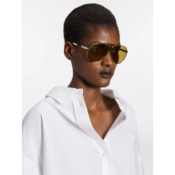 The Attico Aviator Sunglasses in Sunny Yellow | Sunglasses | Luxury Shoes 