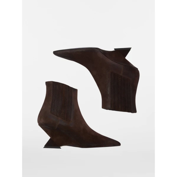The Attico Cheope Ankle Boots in Dark Brown | Boots | Luxury Shoes 