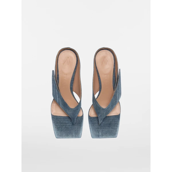 The Attico Cheope Thong Sandals in Blue Denim | Sandals | Luxury Shoes 