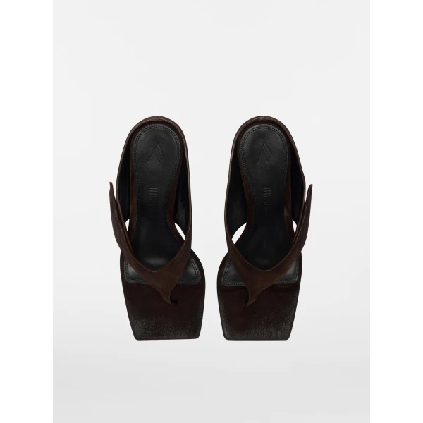 The Attico Cheope Thong Sandals in Dark Brown | Sandals | Luxury Shoes 