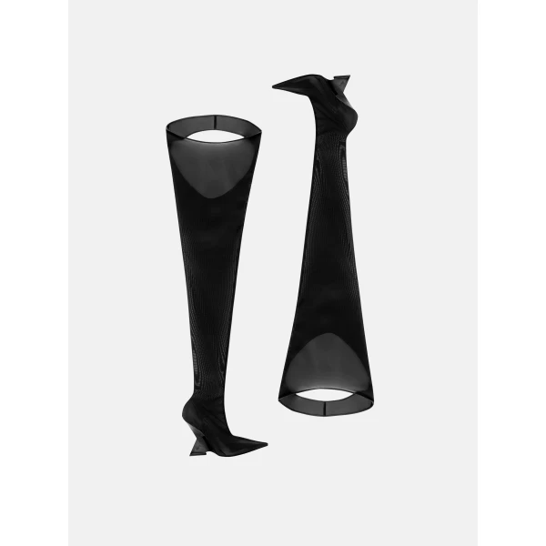 The Attico Cheopissima Thigh-High Boots in Black | Boots | Luxury Shoes 