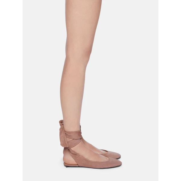 The Attico Cloe Ballerina Flats in Mud | Flats | Luxury Shoes 