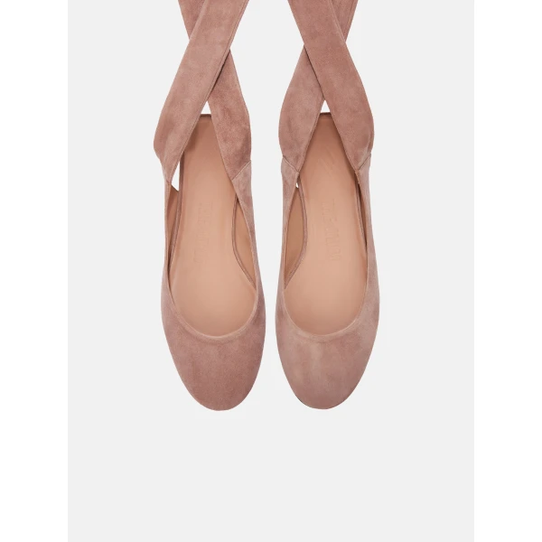 The Attico Cloe Ballerina Flats in Mud | Flats | Luxury Shoes 