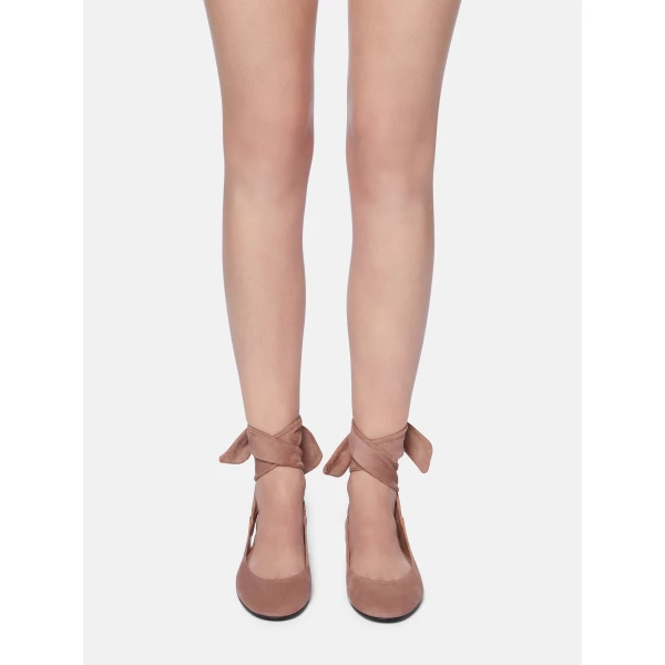 The Attico Cloe Ballerina Flats in Mud | Flats | Luxury Shoes 