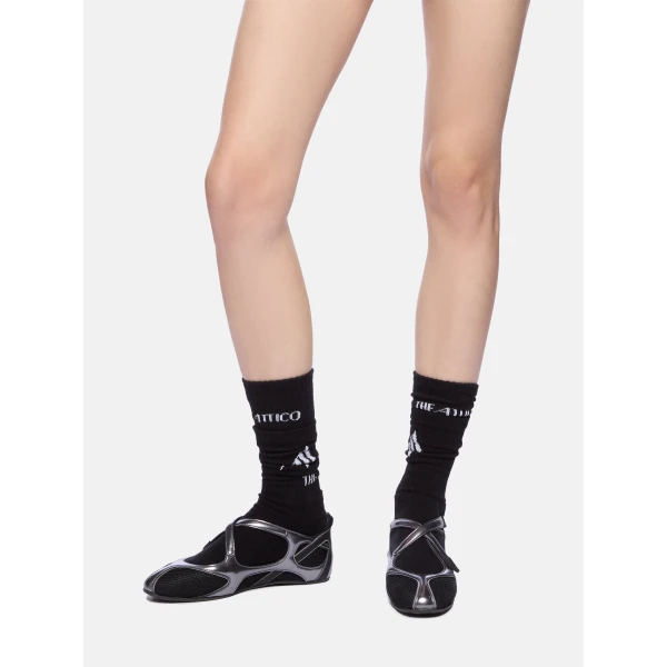 The Attico Floor 01 Ballerina Flats in Black and Metallic | Flats | Luxury Shoes 