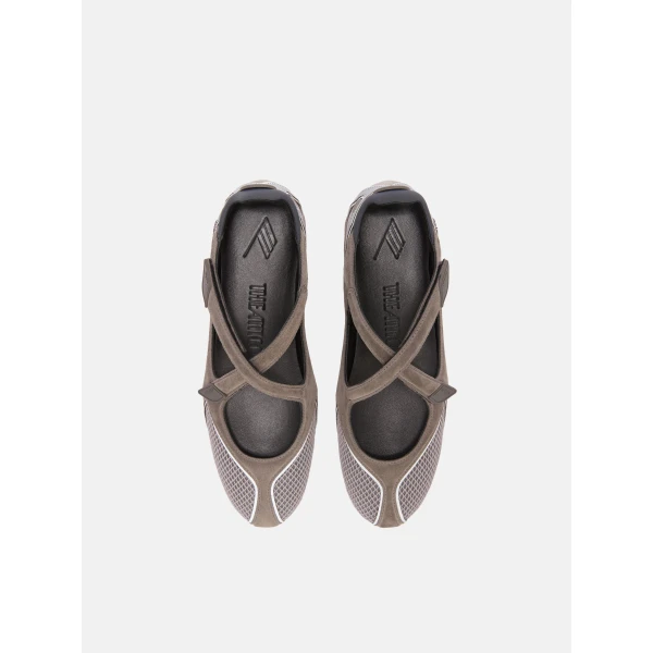 The Attico Floor 01 Ballerina Flats in Grey | Flats | Luxury Shoes 