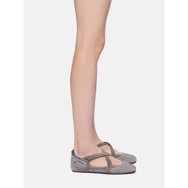 The Attico Floor 01 Ballerina Flats in Grey | Flats | Luxury Shoes 