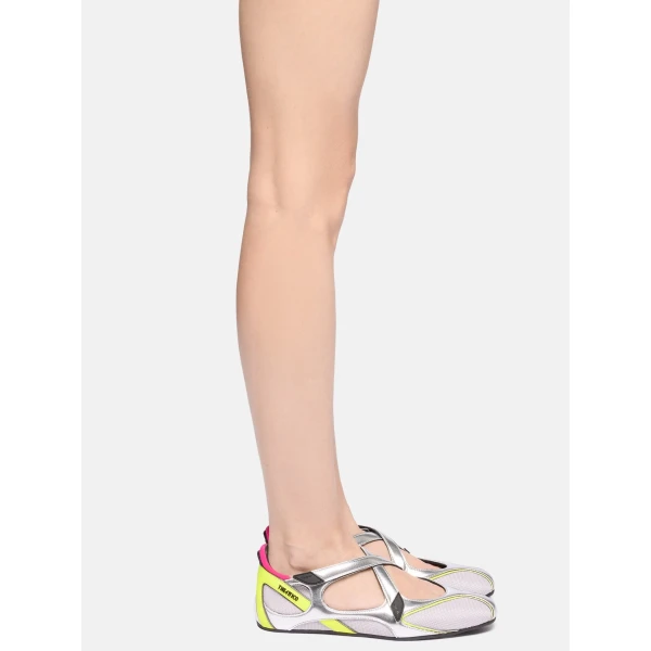 The Attico Floor 01 Ballerina Flats in Holographic Silver | Flats | Luxury Shoes 