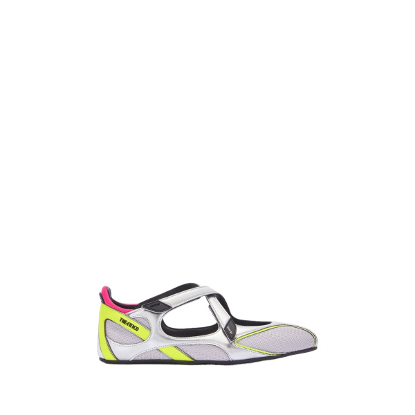 The Attico Floor 01 Ballerina Flats in Holographic Silver | Flats | Luxury Shoes 