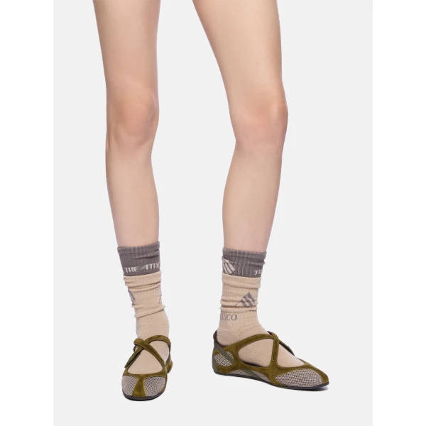 The Attico Floor 01 Ballerina Flats in Military Green | Flats | Luxury Shoes 