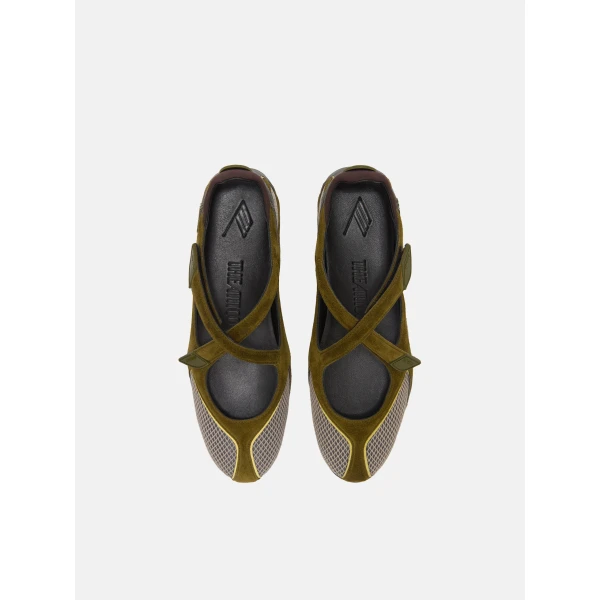 The Attico Floor 01 Ballerina Flats in Military Green | Flats | Luxury Shoes 