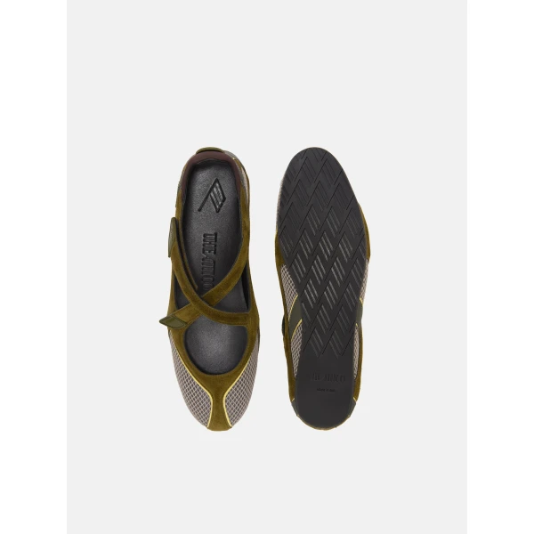 The Attico Floor 01 Ballerina Flats in Military Green | Flats | Luxury Shoes 