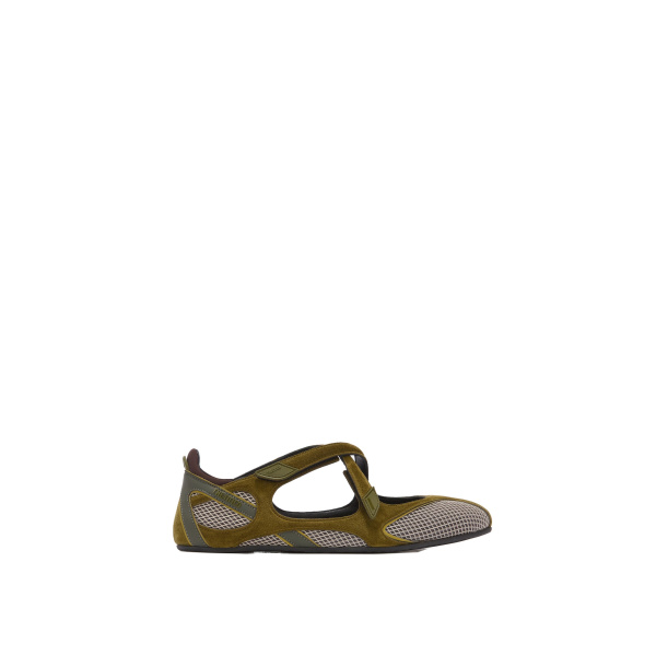 The Attico Floor 01 Ballerina Flats in Military Green | Flats | Luxury Shoes 