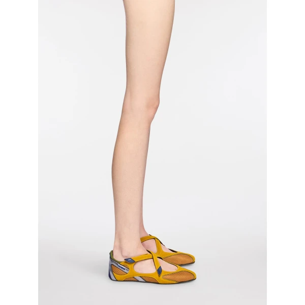 The Attico Floor 01 Ballerina Flats in Mustard | Flats | Luxury Shoes 