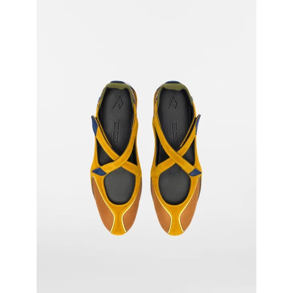 The Attico Floor 01 Ballerina Flats in Mustard | Flats | Luxury Shoes 