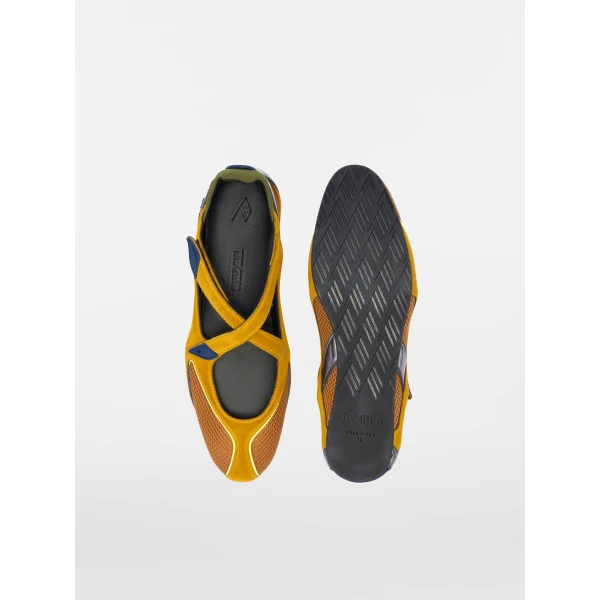 The Attico Floor 01 Ballerina Flats in Mustard | Flats | Luxury Shoes 