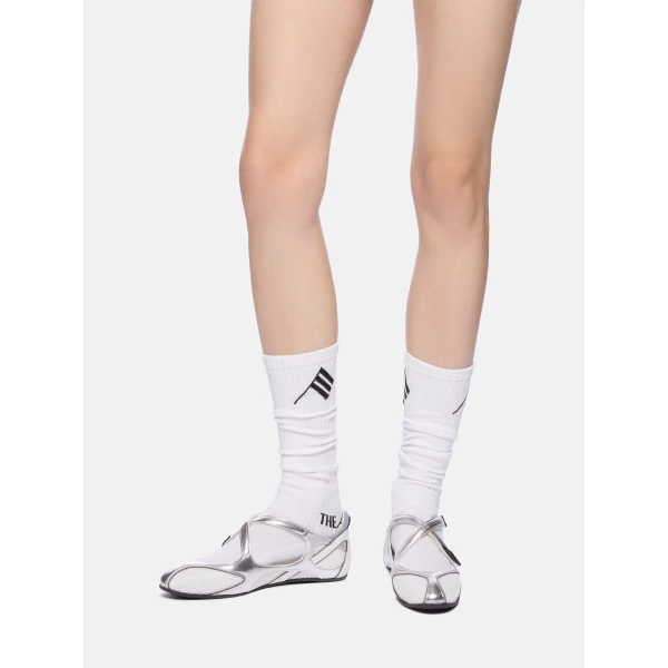 The Attico Floor 01 Ballerina Flats in Silver | Flats | Luxury Shoes 