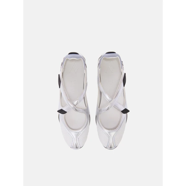 The Attico Floor 01 Ballerina Flats in Silver | Flats | Luxury Shoes 