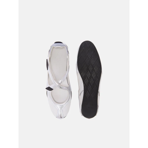 The Attico Floor 01 Ballerina Flats in Silver | Flats | Luxury Shoes 