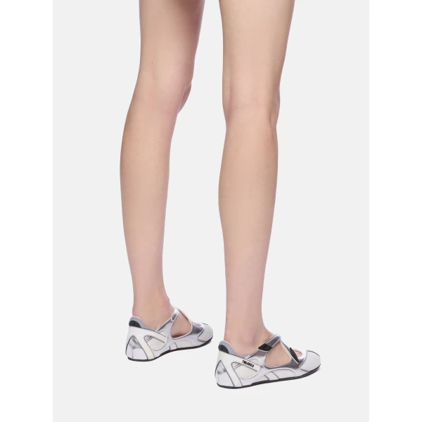 The Attico Floor 01 Ballerina Flats in Silver | Flats | Luxury Shoes 