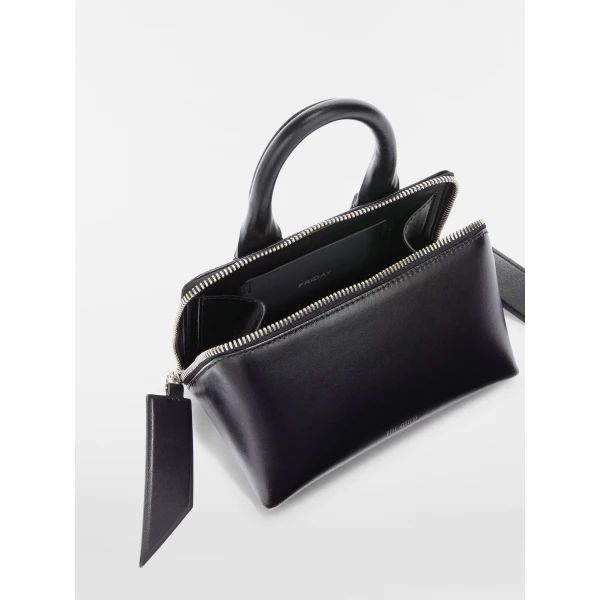 The Attico Friday Mini Bag in Black Calf Leather | Mini Bags | Luxury Shoes 