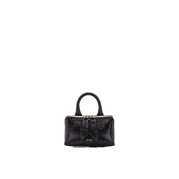 The Attico Friday Mini Bag in Black Crackled Leather | Mini Bags | Luxury Shoes 