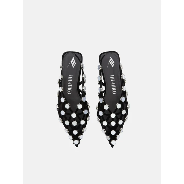 The Attico Grid Ballerina Flats in Black | Flats | Luxury Shoes 