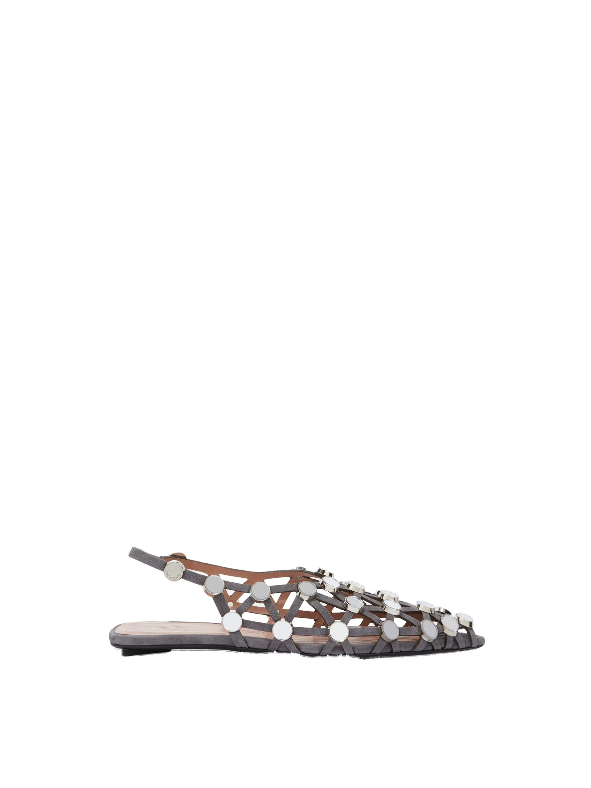 The Attico Grid Ballerina Flats in Dark Grey The Attico Grid Ballerina Flats in Dark Grey | Flats | Luxury Shoes