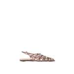 The Attico Grid Ballerina Flats in Mud | Flats | Luxury Shoes 
