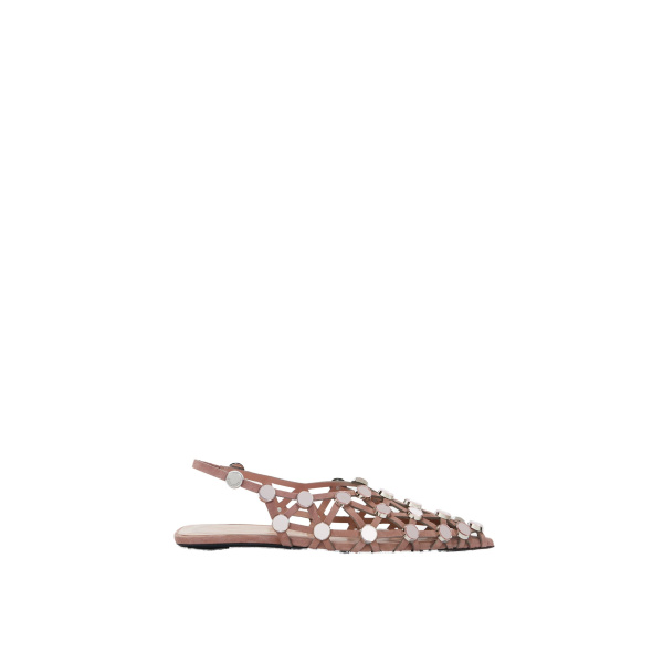 The Attico Grid Ballerina Flats in Mud | Flats | Luxury Shoes 