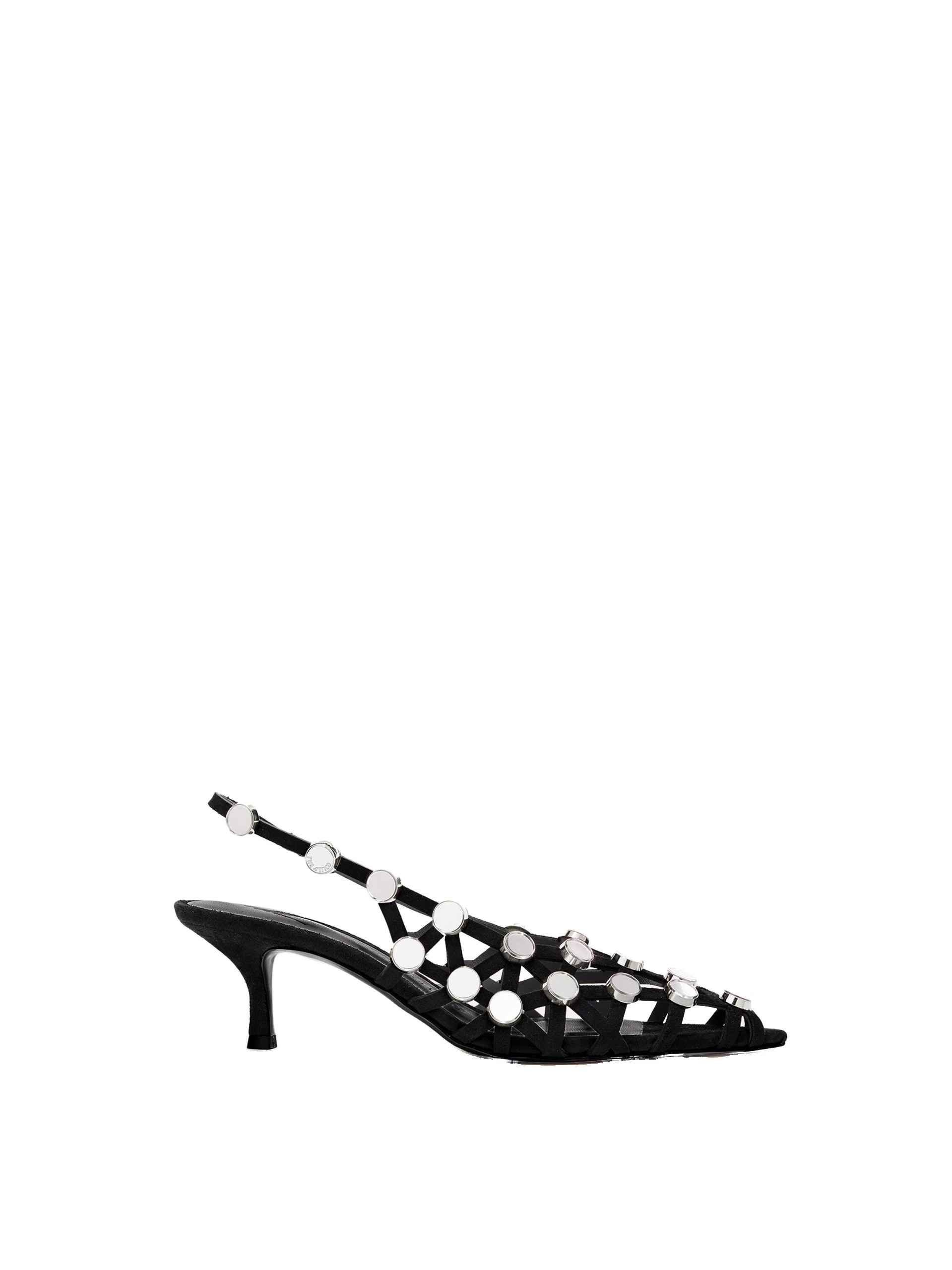 The Attico Grid Slingback Pumps in Black The Attico Grid Slingback Pumps in Black | Heels | Luxury Shoes