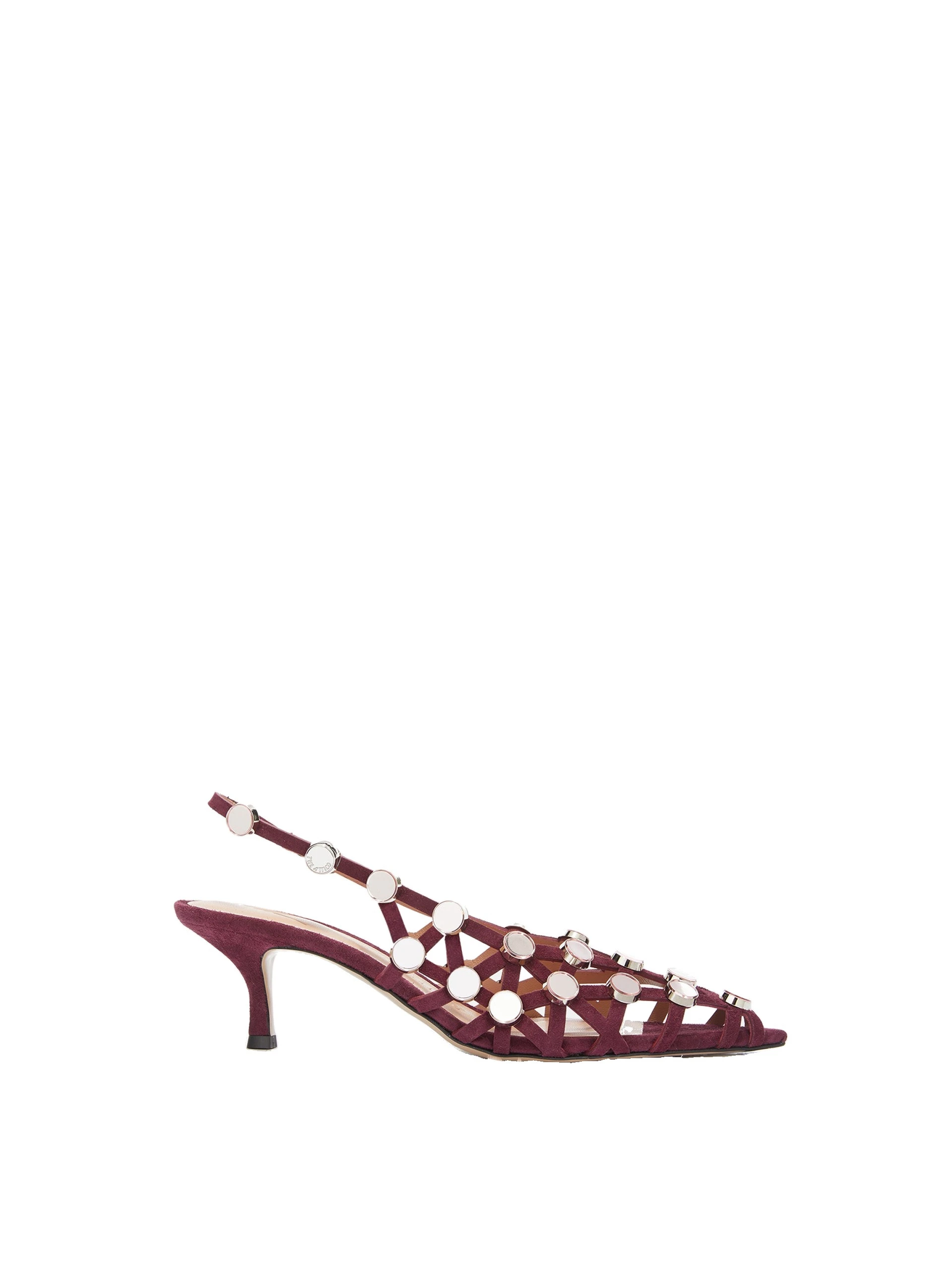 The Attico Grid Slingback Pumps in Burgundy and Light Pink The Attico Grid Slingback Pumps in Burgundy and Light Pink | Heels | Luxury Shoes
