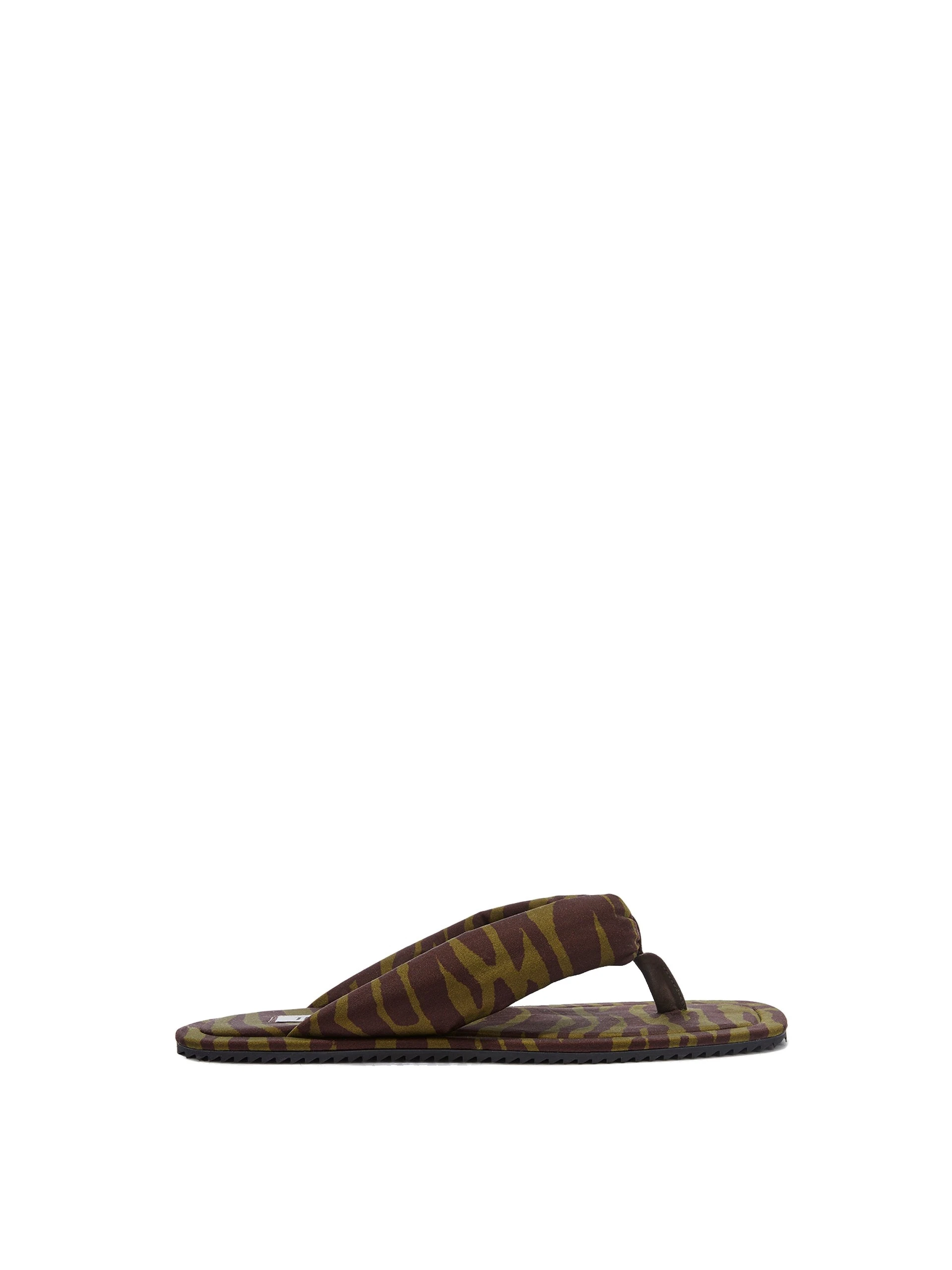 The Attico Indie Flat Thong Sandals in Dark Green and Dark Brown The Attico Indie Flat Thong Sandals in Dark Green and Dark Brown | Flats | Luxury Shoes