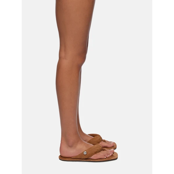 The Attico Indie Flat Thong Sandals in Pale Brown | Flats | Luxury Shoes 