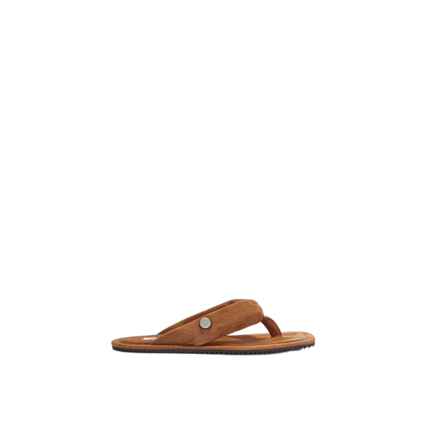 The Attico Indie Flat Thong Sandals in Pale Brown | Flats | Luxury Shoes 