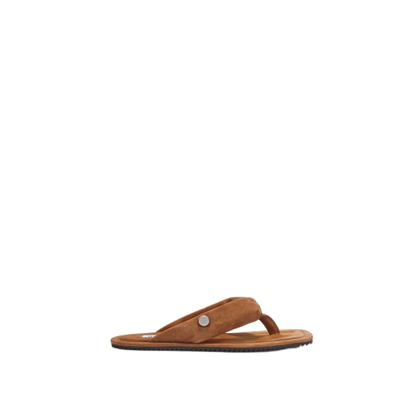 The Attico Indie Flat Thong Sandals in Pale Brown | Flats | Luxury Shoes 