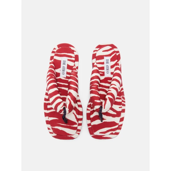 The Attico Indie Flat Thong Sandals in Red and Milk | Flats | Luxury Shoes 