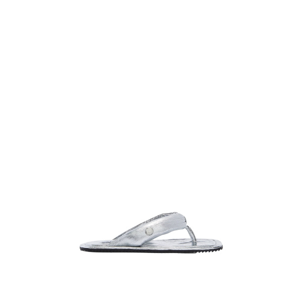 The Attico Indie Flat Thong Sandals in Silver | Flats | Luxury Shoes 