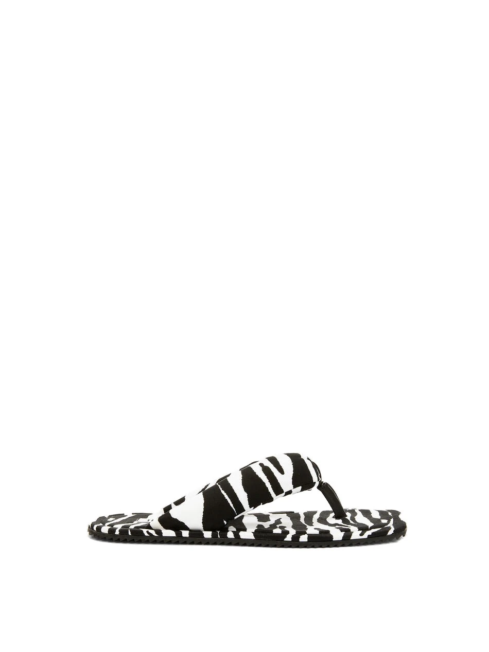The Attico Indie Flat Thong Sandals in White and Black The Attico Indie Flat Thong Sandals in White and Black | Flats | Luxury Shoes